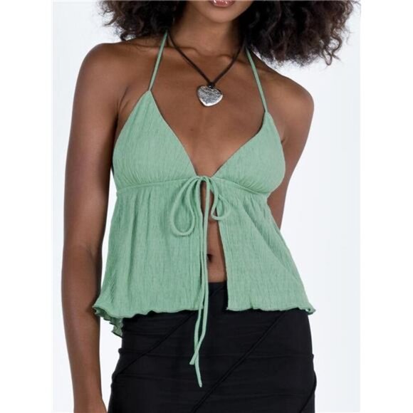 Halter Neck Cami with Tie Front Detail - Picture 11 of 16